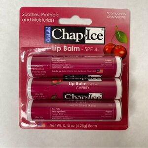 Chap Ice Lip Balm SPF 4 Cherry by Oral Labs 3 Pack